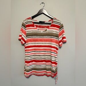 Laura Striped V-Neck Women's Top Size Large